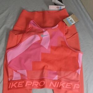Nike Pro Women's 2-Piece Set: High- Neck Sports Bra & Leggings - Coral - M NWT